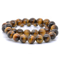 Forever Star 8mm Natural Tiger's Eye Beaded Bracelets